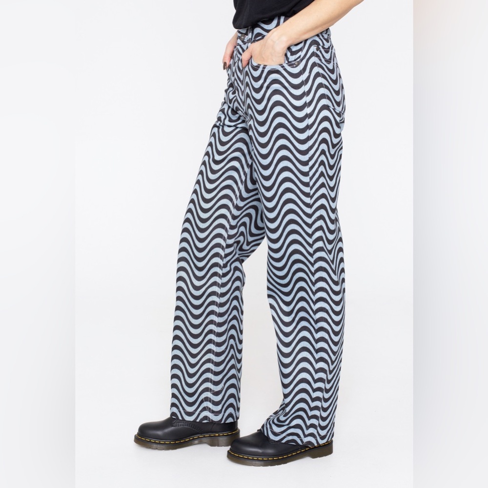 The Ragged Priest Wave Print Dad Light Blue/Black - Jeans - 24 — image 7 of 8
